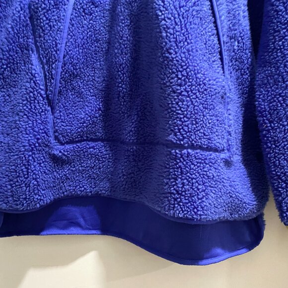 Mens Nike Yoga Sherpa Fleece Loose Fit Comfort Blue Pullover Bomber Jacket M - Picture 5 of 10